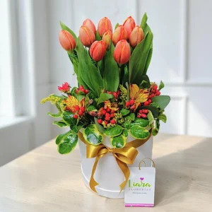 #tulipanesnarajas #tulipanesmelón #ramostulipanes #tuñipanesenramo #arreglotulipanes