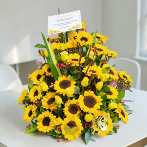 #arreglosaniversario #arreglosgrandes #girasoles #floresinauguración #arreglosdeaniversario