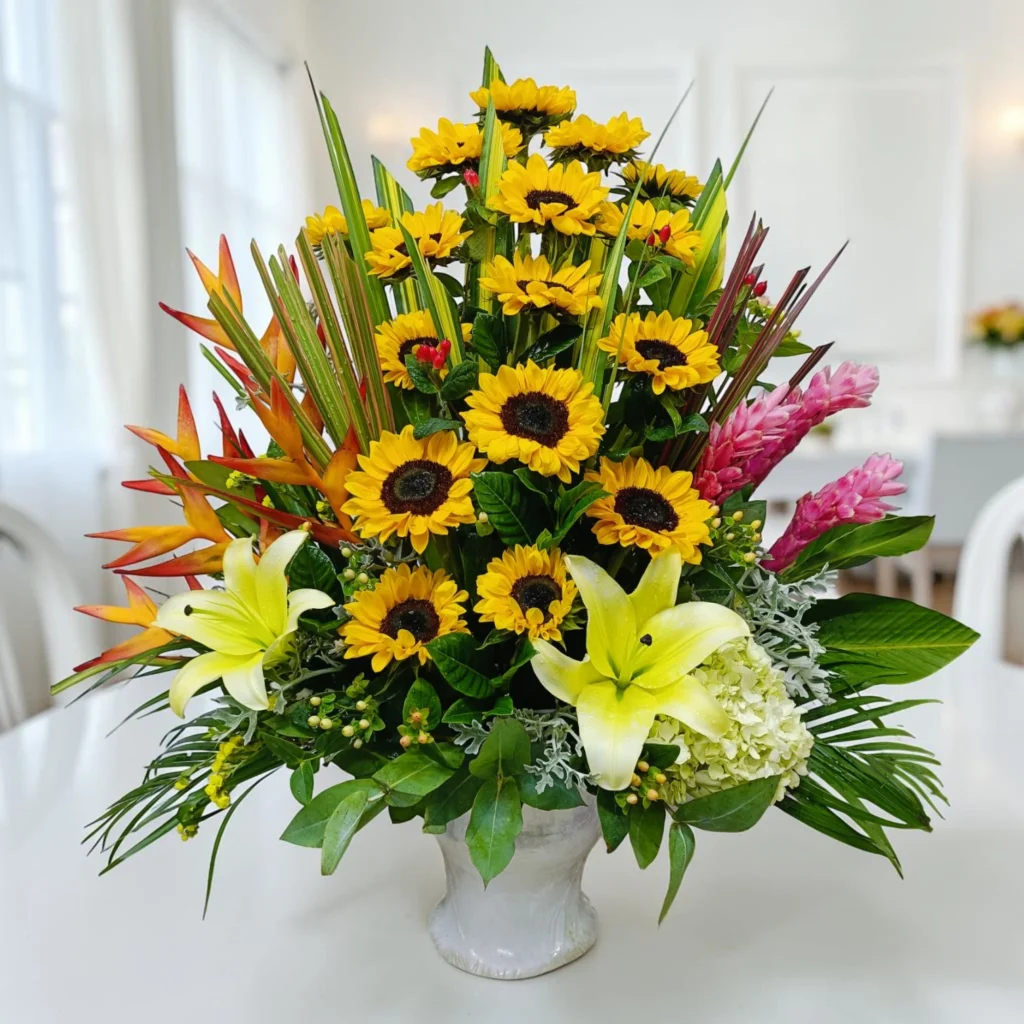 #arreglosaniversario #arreglosgrandes #girasoles #floresinauguración #arreglosdeaniversario