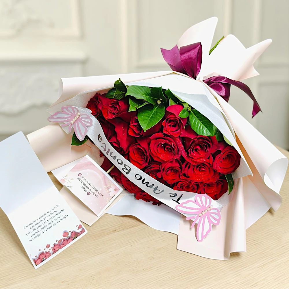 24 rosas ramo te amo bonita